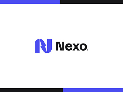 Nexo bolt branding crypto cryptocurrency design letter n lettermark lightning logo n