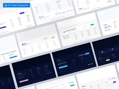 Free Unique Footer Components Design app business components design footer footer section landing page marketing saas saas template ui webocean