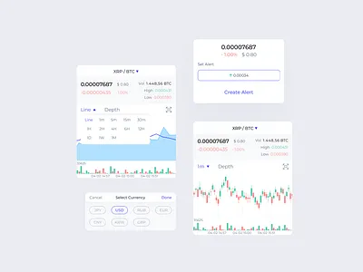 Crypto trading tiles design ui ux