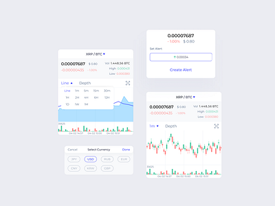 Crypto trading tiles design ui ux