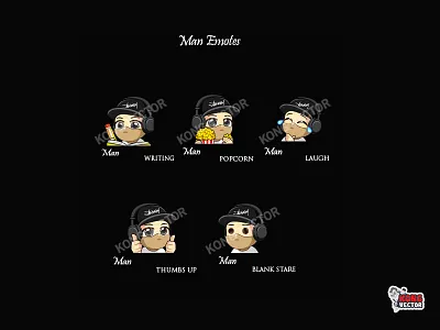Man Twitch Emotes boy emote cartoon cool emote custom emotes design emoji emote emotes illustration man emotes twitch twitchemote twitchemotes