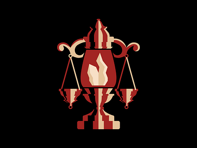 Golden Blood Lantern balance enlight fire gas lamp gold justice lamp law legal lentern light logo maroon modern red scales sharp geometry shine truth wisdom