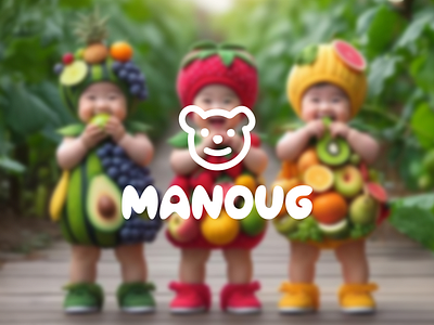 Manoug logo bear brand design branding clothes design icon identity illustration kids logo logo mark manoug mark symbol vector