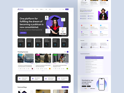 Admission Assistant education educational website elearning figma hero page learning platform school ui ui design ux web web design website