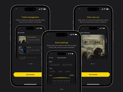 Movie booking app - onboarding screens app design typography ui ux