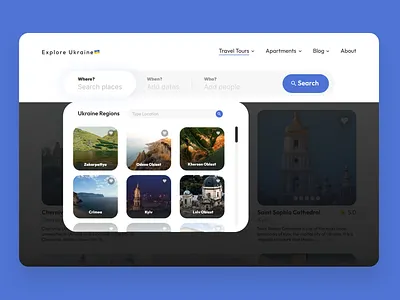 Ukraine Travel Website (Search) challenge dailyui dailyui022 design mockup search travel u ui uiux ukraine website