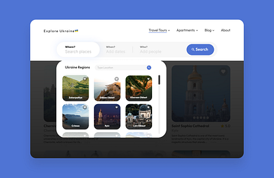 Ukraine Travel Website (Search) challenge dailyui dailyui022 design mockup search travel u ui uiux ukraine website