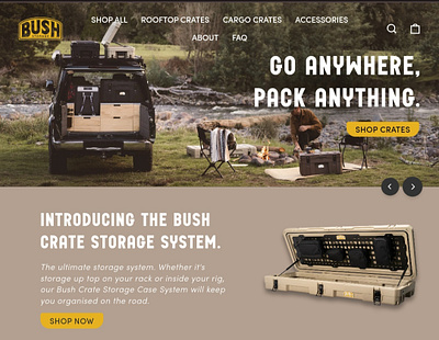 BUSH Storage ecommerce shopify web design web development