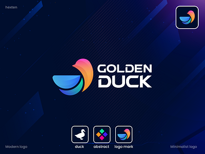 Golden duck modern minimalist logo design adobe animal logo app icon art brand guidelines brand identity branding design gradient logo graphic design illustration letter head logo logo designer logo trend minimalist logo modern logo trendy logo ui vector