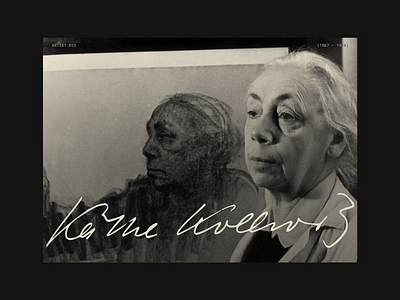 Käthe Kollwitz Tribute Site artist branding creative ui design editorial handriwtten handrwiting illustration kathe kathe kollwitz kollwitz magazine signature tribute tribute site ui ui animation website