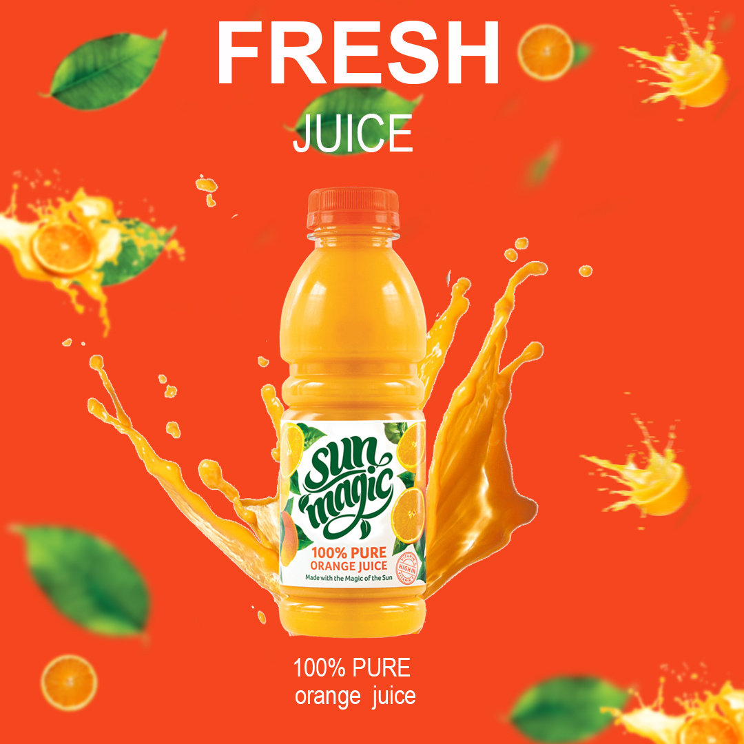 Fresh orange juice advertisement design by Kaung Myat Thu on Dribbble