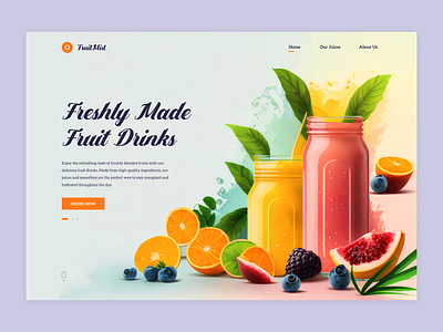 Fruit Smoothie - Web Design drink drink website ecommerce fresh juice fruit fruit juice fruit smoothie healthy juice landing page natural organic smoothie landing page smoothie website ui web design webdesign website