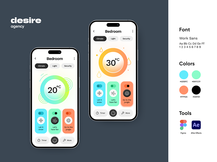 App Temperature Control by Desire Creative Agency for Desire Creative
