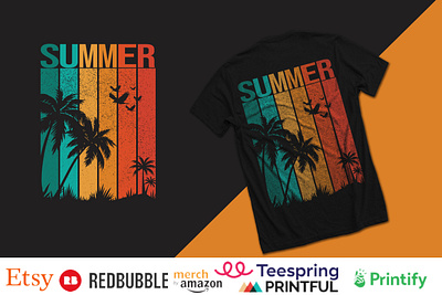 Summer T-shirt Design custom t shirt graphic design illustration summer summer t shirt t shirt design trendy t shirt typography unique t shirt design vector art vintage retro