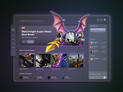 Meta Knight Gaming Dashboard UI 3d animation dashboard ui dashoard ui ux figma gaming dashboard gaming ui graphic design modern dashboard ui modern game ui mordern ui ui ui design ui ux uiux user interface design ux