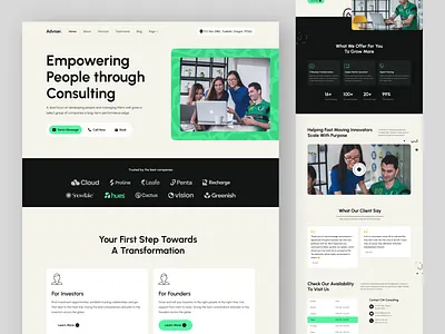 Adviser - Consulting Agency Website agency website besnik consultant consulting consulting agency creative home page landing page marketing portfolio product design uihut uiux design uiux design agency web web design webflow webflow design webflow expert website design