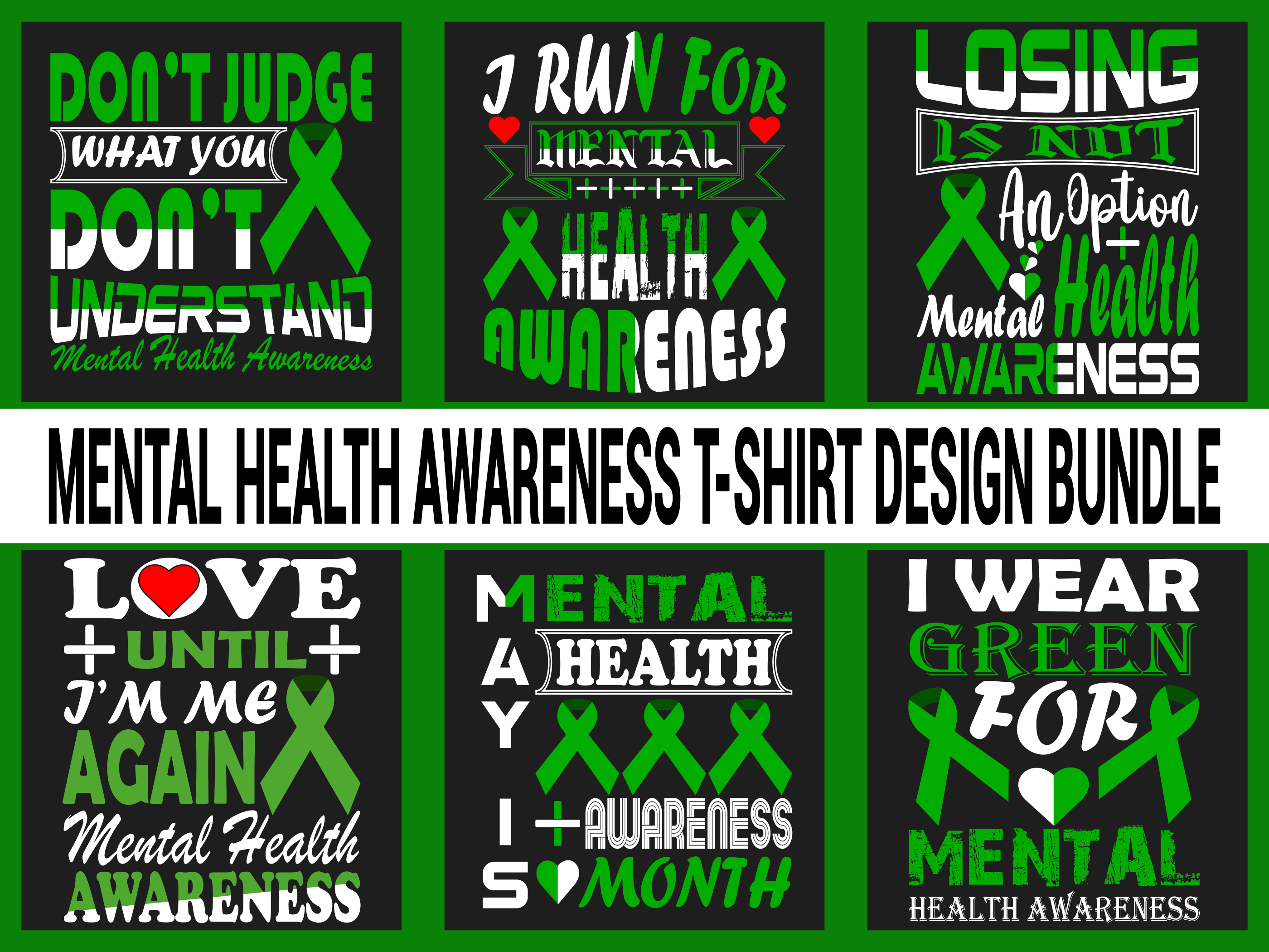 Mental Health Awareness T-shirt Design Bundle appreal awareness design fasion graphic graphic design health health awareness mental health mental health awareness shirt shirt design shirts streetware t shirt t shirt design t shirts