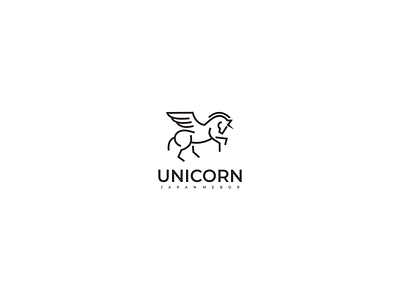 Unicorn Line Logo branding design graphic design icon illustration logo typography vector