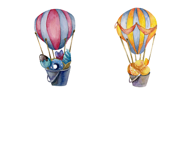 Watercolor balloons illustration ballon balloonlogo balloonsswithsweets blueballoon branding colorfullballoon design illustration logo orangeballoon watercolorballoon watercolorillustration