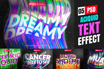 Acid Liquid Text Effect Photoshop dreamy text effect melted text effect