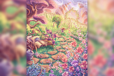 Cozy Dreamy Flower Garden 2d artist atmosphere bosrd game botanical card game character character design characters childrens book illustration fairytale fantasy flowers garden illustration illustrations kidlit kids illustration magical packaging spring