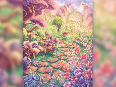 Cozy Dreamy Flower Garden 2d artist atmosphere bosrd game botanical card game character character design characters childrens book illustration fairytale fantasy flowers garden illustration illustrations kidlit kids illustration magical packaging spring