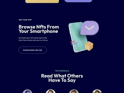 Landing Page of marketplace for buying and selling CRYPTO Assets 3d design graphic design landing page ui ux