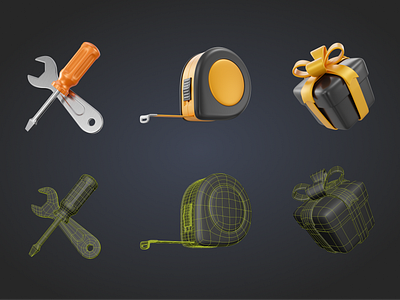 3d icons 3d blender c4d design gift icon illustration logo render rendering tools ui