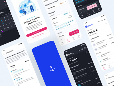 Business administration & freelance app dark theme figma finance fintech frenchtech light theme material design mobile app mui3 ui