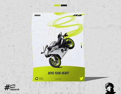 Motorcycle promote poster design Yamaha R6 3d animation attractive branding colorful design eye catching flyer graphic design illustration logo minimal motion graphics photoshop poster professional ui