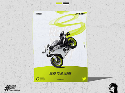 Motorcycle promote poster design Yamaha R6 3d animation attractive branding colorful design eye catching flyer graphic design illustration logo minimal motion graphics photoshop poster professional ui