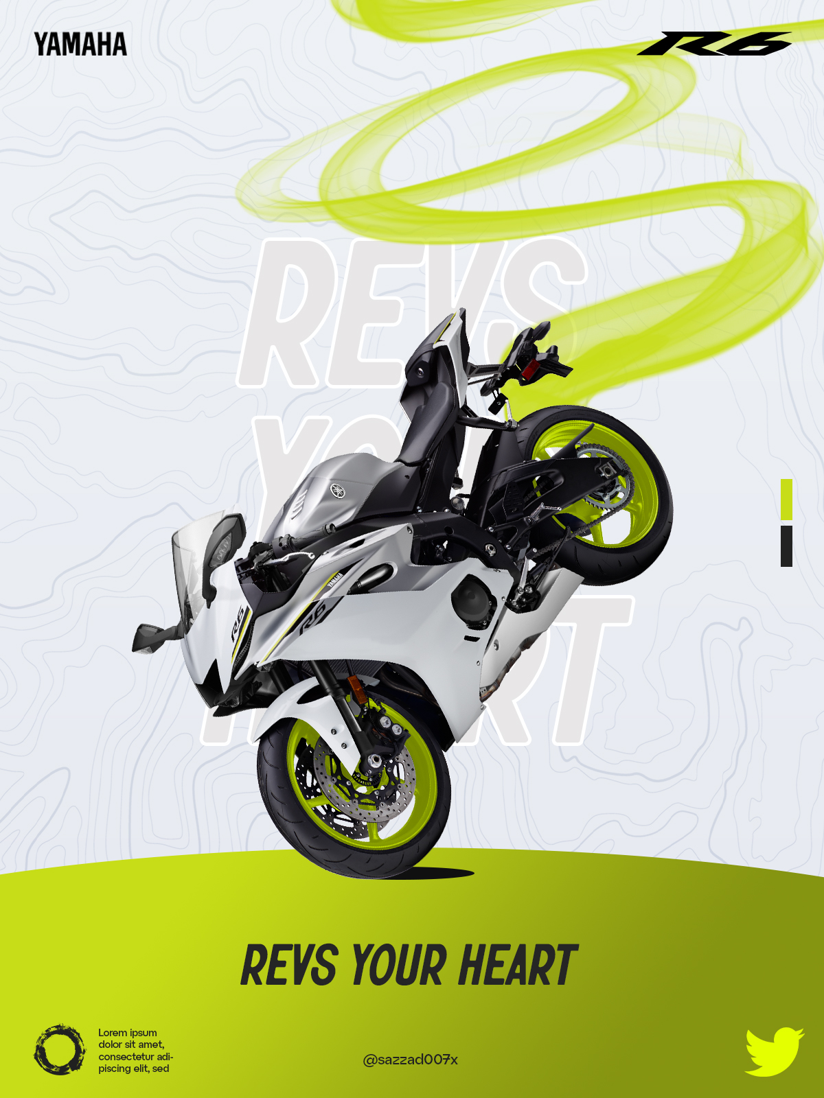 Motorcycle promote poster design Yamaha R6 by Sazzadul Islam on