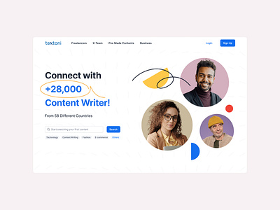 Textoni - Content Writing Platform Hero Illustration content freelancer header hero hero illustration illustration platform ui