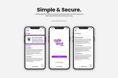 Note App - Note Whit app app design branding design dribbble featured ui ux uxui