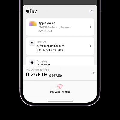 Pay with cryptocurrencies from Apple Pay blockchain crypto dapp dappdesign defi defidesign payments productdesign ui uidesign userexperiencedesign userinterfacedesign ux uxdesign web3 web3design web3interface