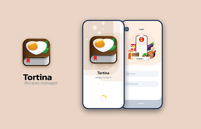 Recipes manager app design flat food illustration ios iphone login logo recipes ui