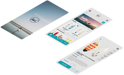 Surf Shop mobile app branding ui