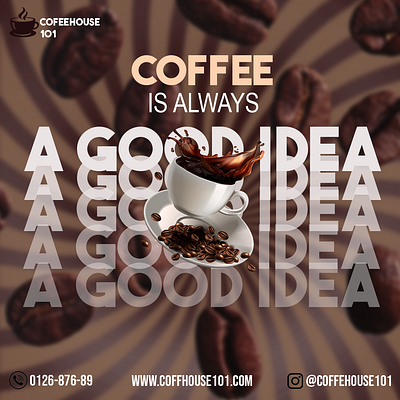 SOCIAL MEDIA POST FOR CAFE branding coffee graphic design social media post typography