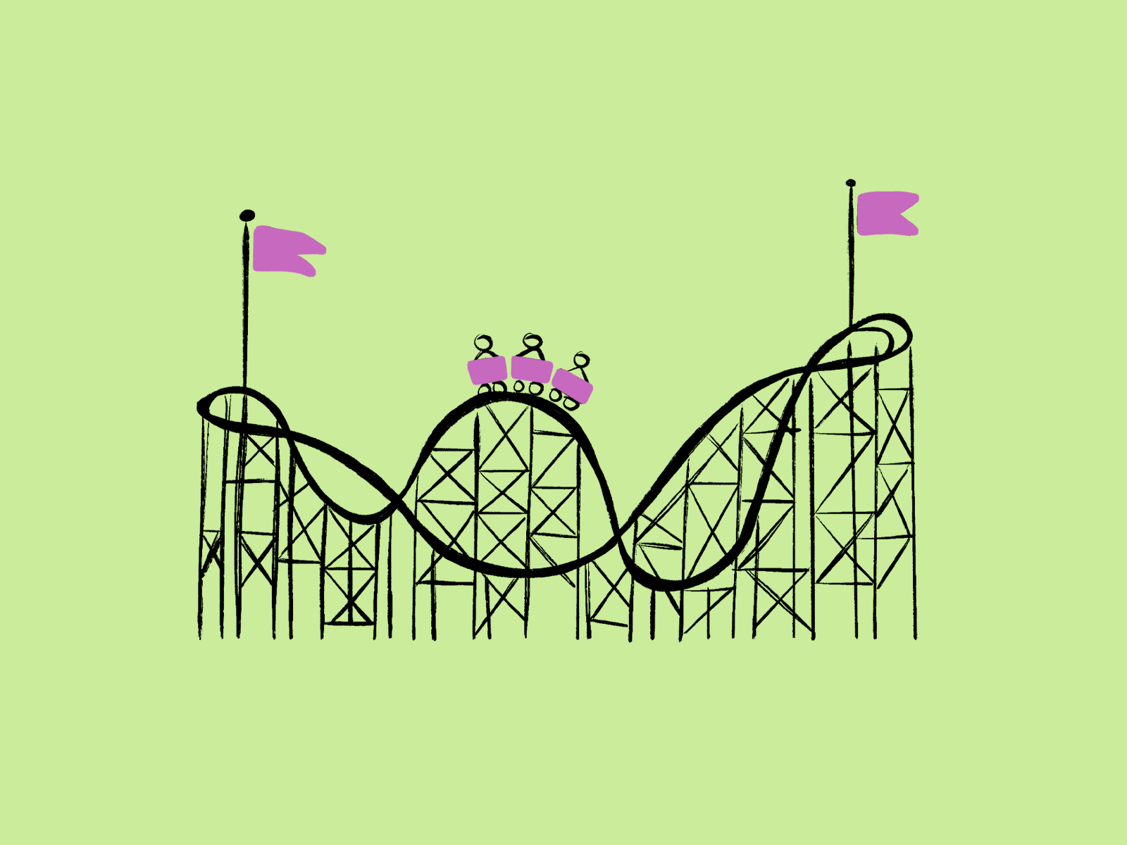 Roller Coaster animation carnival feria festival frame by frame frame to frame gif illustration life loop roller coaster rollercoaster speed ups and downs