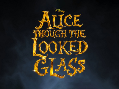 ALICE THROUGH THE LOOKING GLASS | Text Effect - Photoshop Temp 3d 3d text alice cinematic design disney fantasy film logo mockup movie photoshop template wonderland