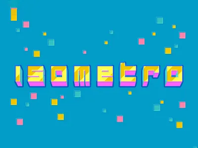 ISOMETRO | Text Effect - Photoshop Template 3d 3d text blue design isometric logo mockup photoshop template