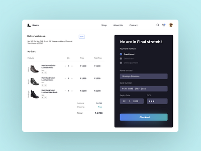 Daily UI 002 - Credit Card Checkout cart checkout credit card design ecommerce figma ui web design