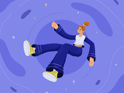 Girl in space adobe illustrator app character colorful design girl graphic design illustration playful space trendy vector