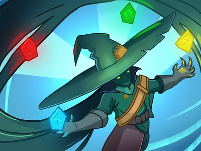 Alchemic World - Mascot Promo Banner 2d alchemy art banner blockchain casual character crypto design gambling game gaming graphic design illustration mascot nft p2e promo art wizard