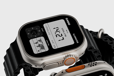 Casio Watch — Illuminator 1 app apple apple watch concept design graphic design ios minimal minimalism tech typography ui ux watch watch os wathfacedesign