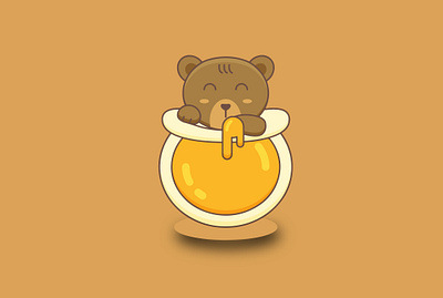 honey bear cartoon bear cartoon branding cartoon cartoon character design graphic design illustration logo minimal icon vector