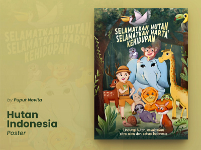 Indonesian Forest Poster Illustration digital illustration digital painting forest green handpainted illustration indonesia jungle nature procreate