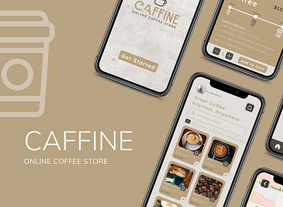 CAFFINE - An online coffee buying app app design caffine coffee coffee app coffee app design design figma hire me illustration shoes app design ui ux