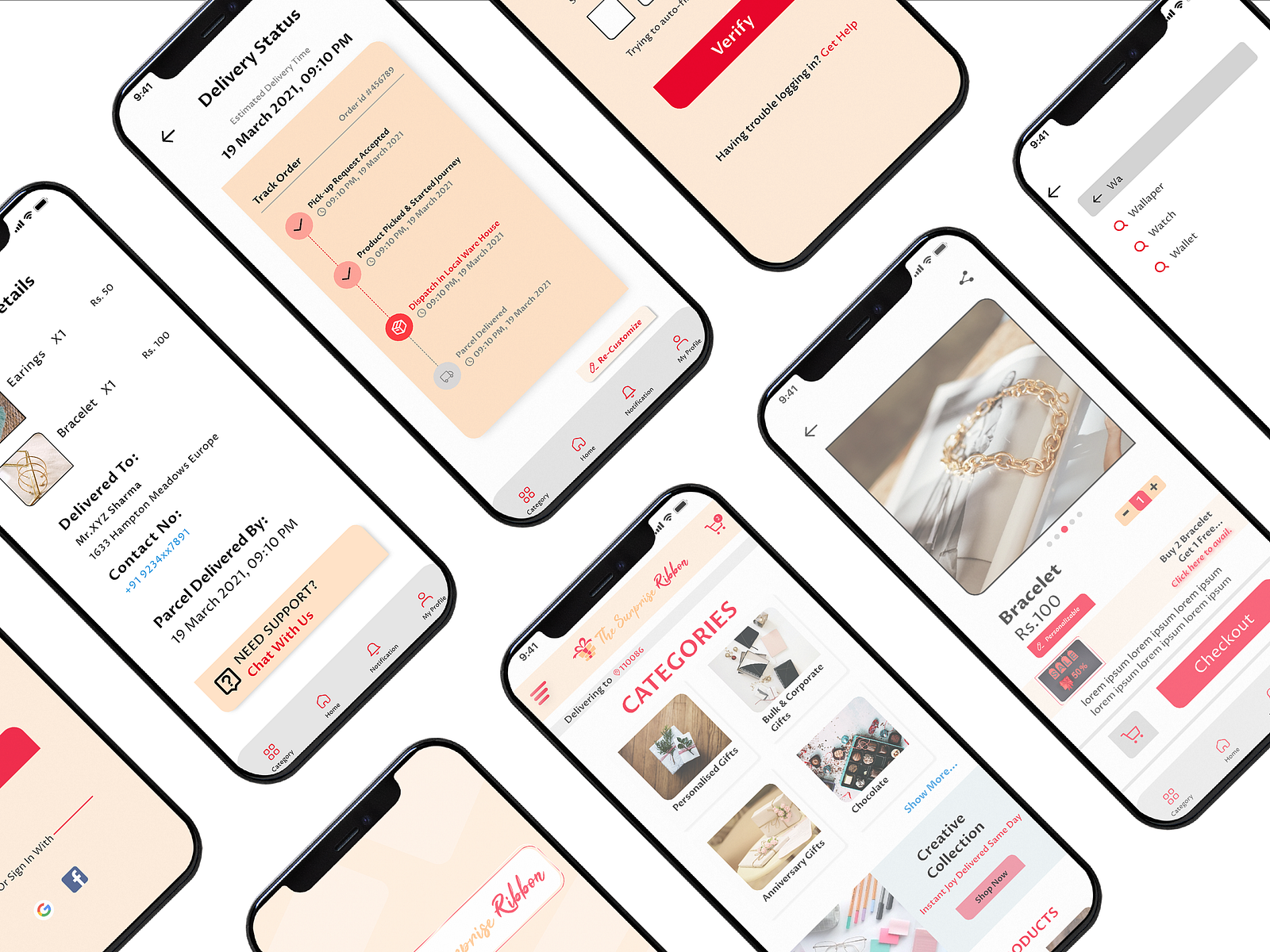 The Surprise Ribbon Online Gift Ordering App by TANYA GUPTA on Dribbble