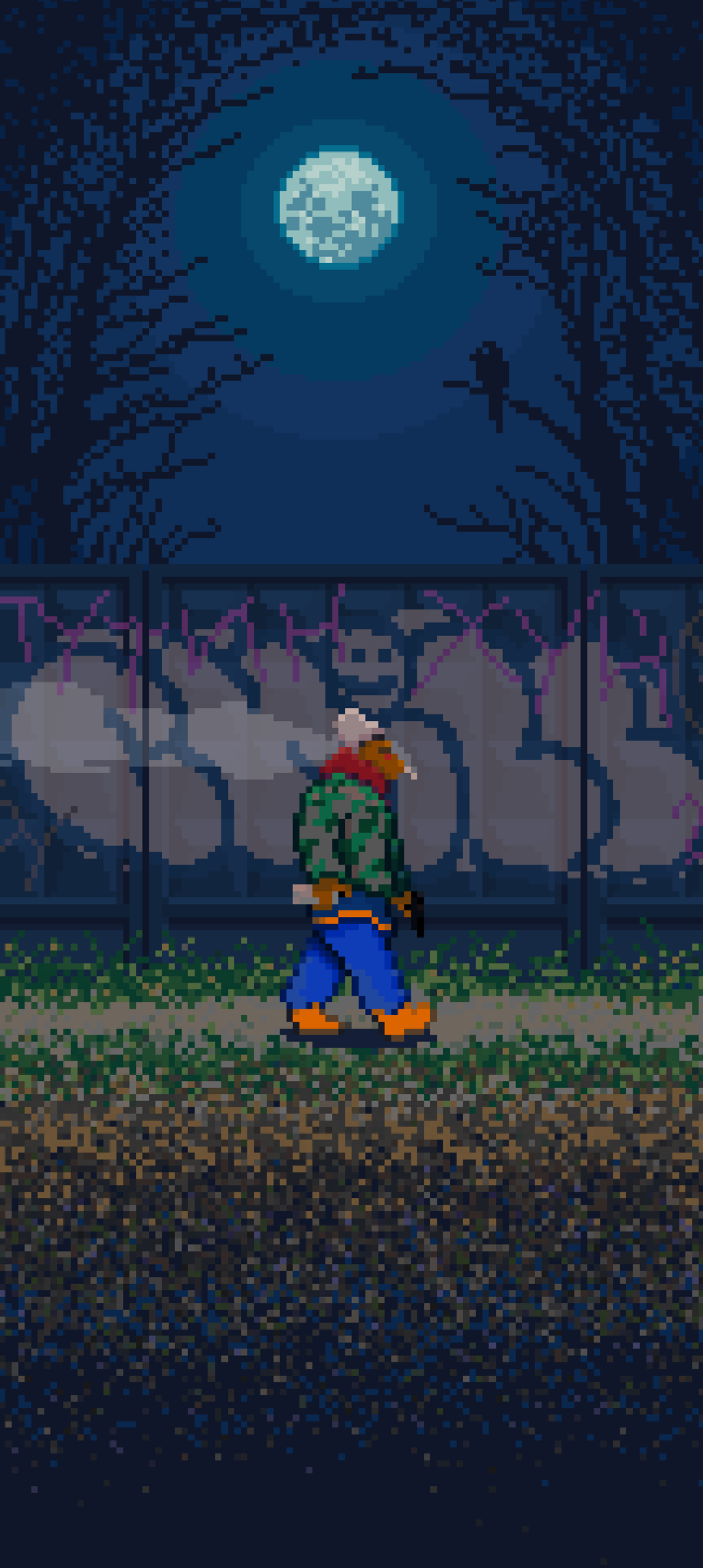 night walk on the hood animation pixelart